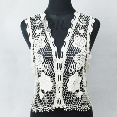 榮基工廠 專業(yè)加工水溶女式全棉刺繡馬甲背心，多款可訂染批發(fā)